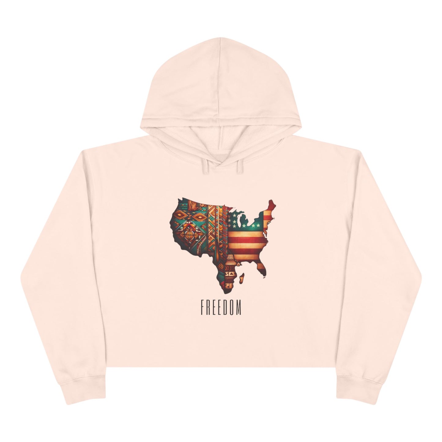 Freedom Crop Hoodie - Retro Design, Stylish Streetwear, Perfect for Casual Outfits, Gifts for Her.