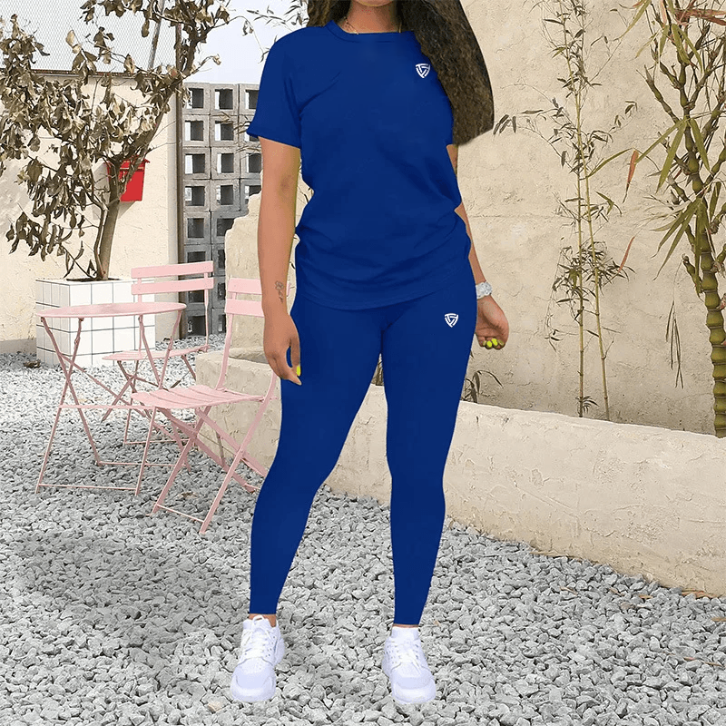 Women's Casual T-shirt+pants 2-piece Sets Printed 2025 Summer New Fashion Sports Fitness Jogging Set Conjunto Elegante Mujer