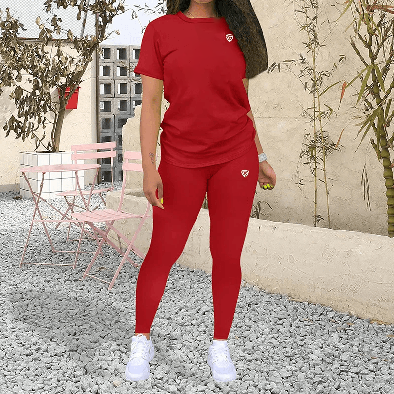 Women's Casual T-shirt+pants 2-piece Sets Printed 2025 Summer New Fashion Sports Fitness Jogging Set Conjunto Elegante Mujer